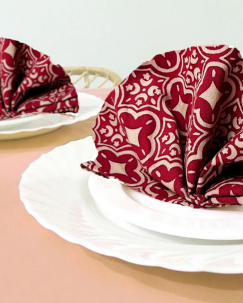 Batik Serviette Set Crimson