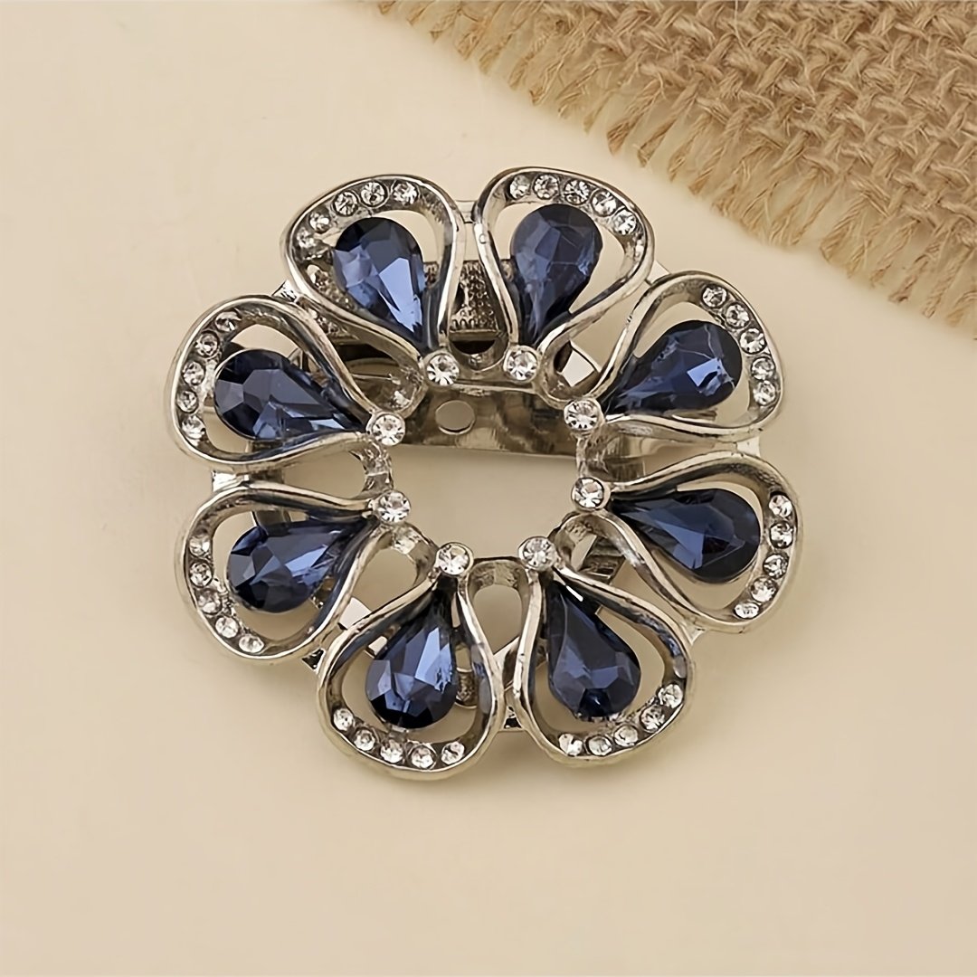 Women Multi-Functional Blue Scarf Clip Elegant Hijab Buckle Accessory