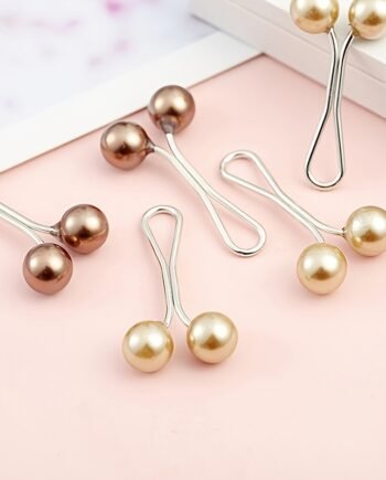 12PCS Pearl Headscarf Brooch Pin Anti-Slip Shawl & Scarf Clips for Women