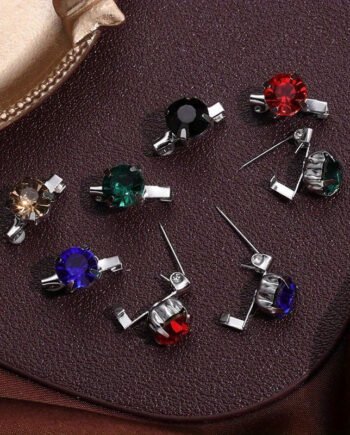 Geometric Rhinestone Mini Brooch Buckle Anti-Exposure Clothing Pin Random Color