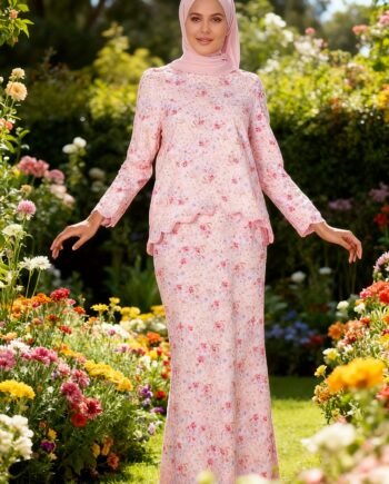 Comfortable Breathable Floral Two-Piece Set for Women Muslimah Fashion