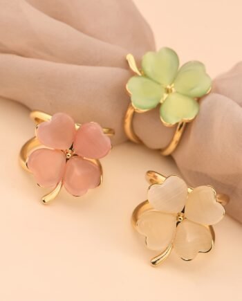 3PCS Minimalist Cat Eye Four-Leaf Clover Scarf Buckle Korean Style Hijab Accessories
