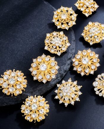 12PCS Fashion Elegant Brooch Set Bridal Wedding Bouquet Decorative Accessories