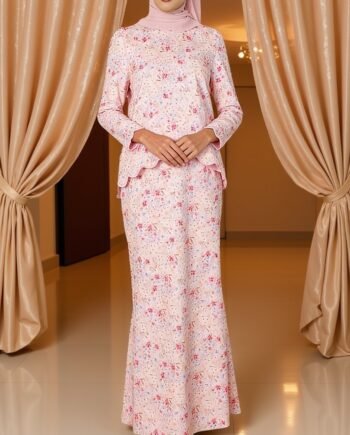 Elegant Temperament Women Printed Long Robe Dress Muslimah Fashion Abaya