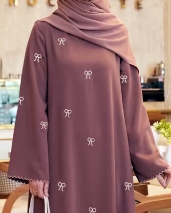 Middle Eastern Embroidered Long Sleeve Dress Retro Loose Muslimah Long Skirt
