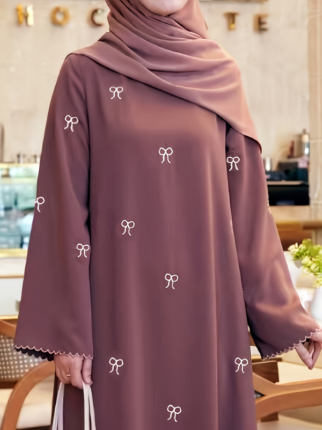 Middle Eastern Embroidered Long Sleeve Dress Retro Loose Muslimah Long Skirt