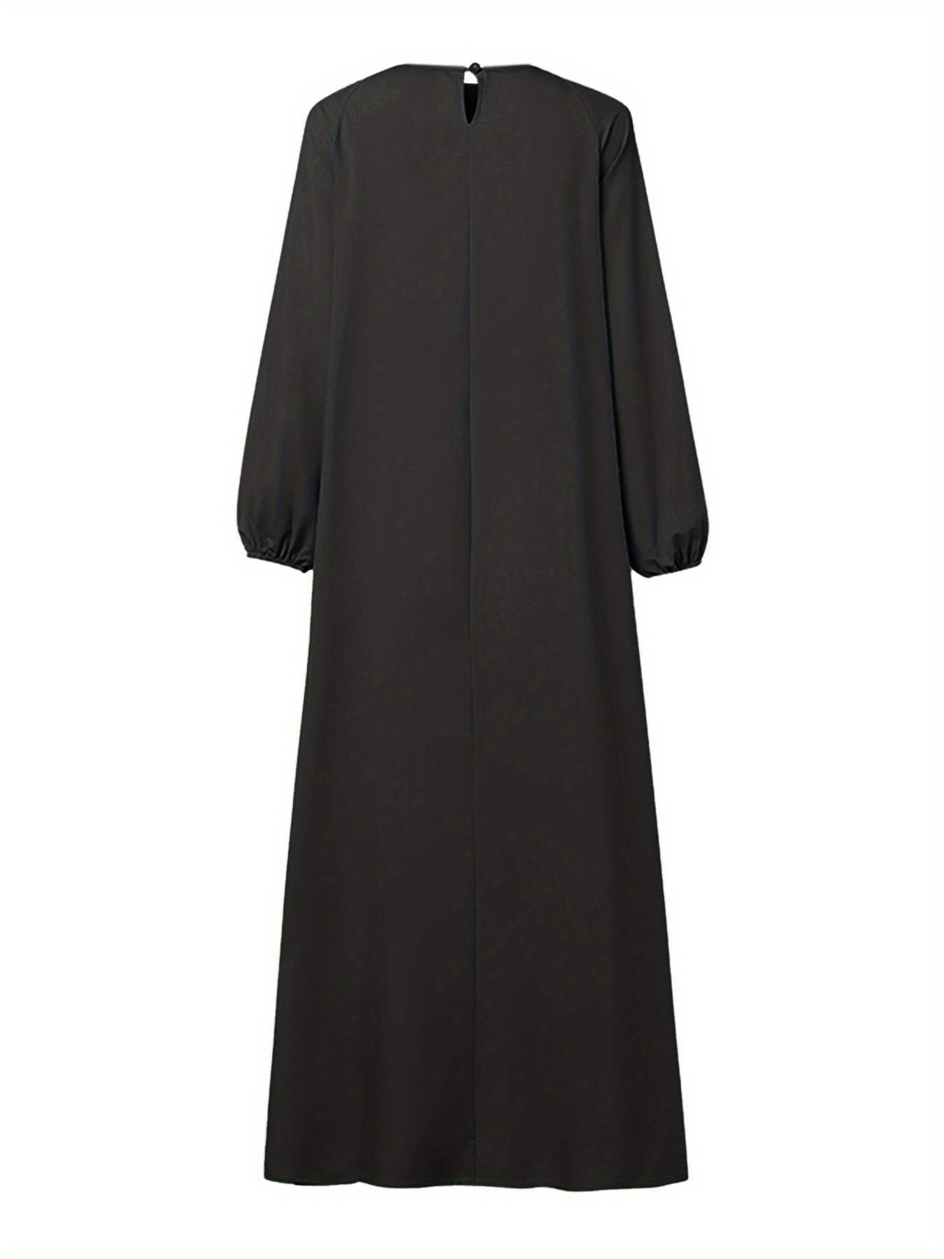 Elegant Women Loose Fit Maxi Dress Modest Casual Fashion Outfit