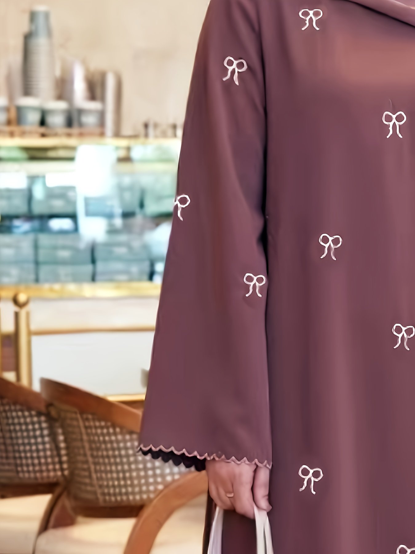 Middle Eastern Embroidered Long Sleeve Dress Retro Loose Muslimah Long Skirt