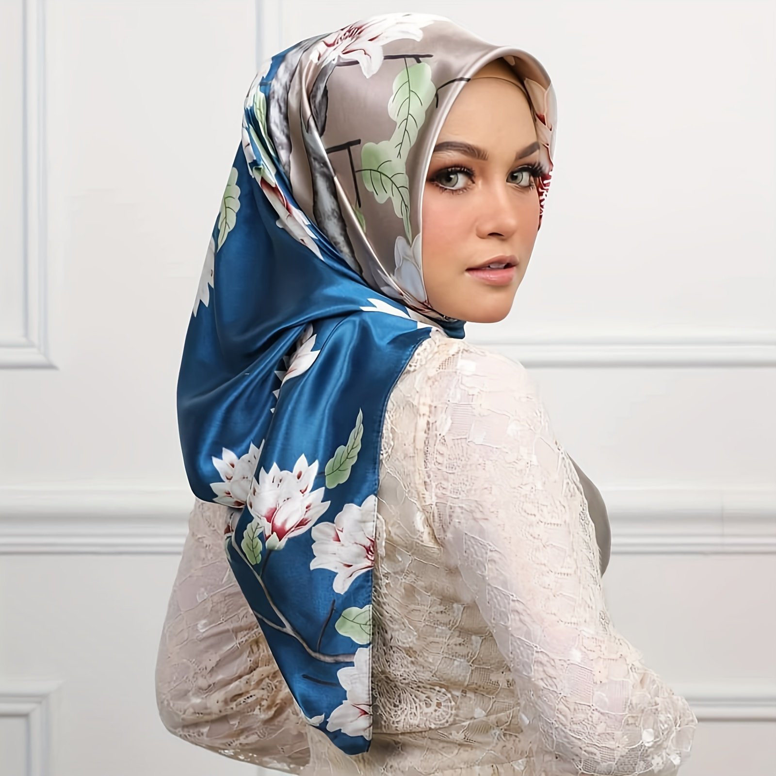 90x90cm Square Warm Shawl Headscarf Outdoor Neck Scarf for Women