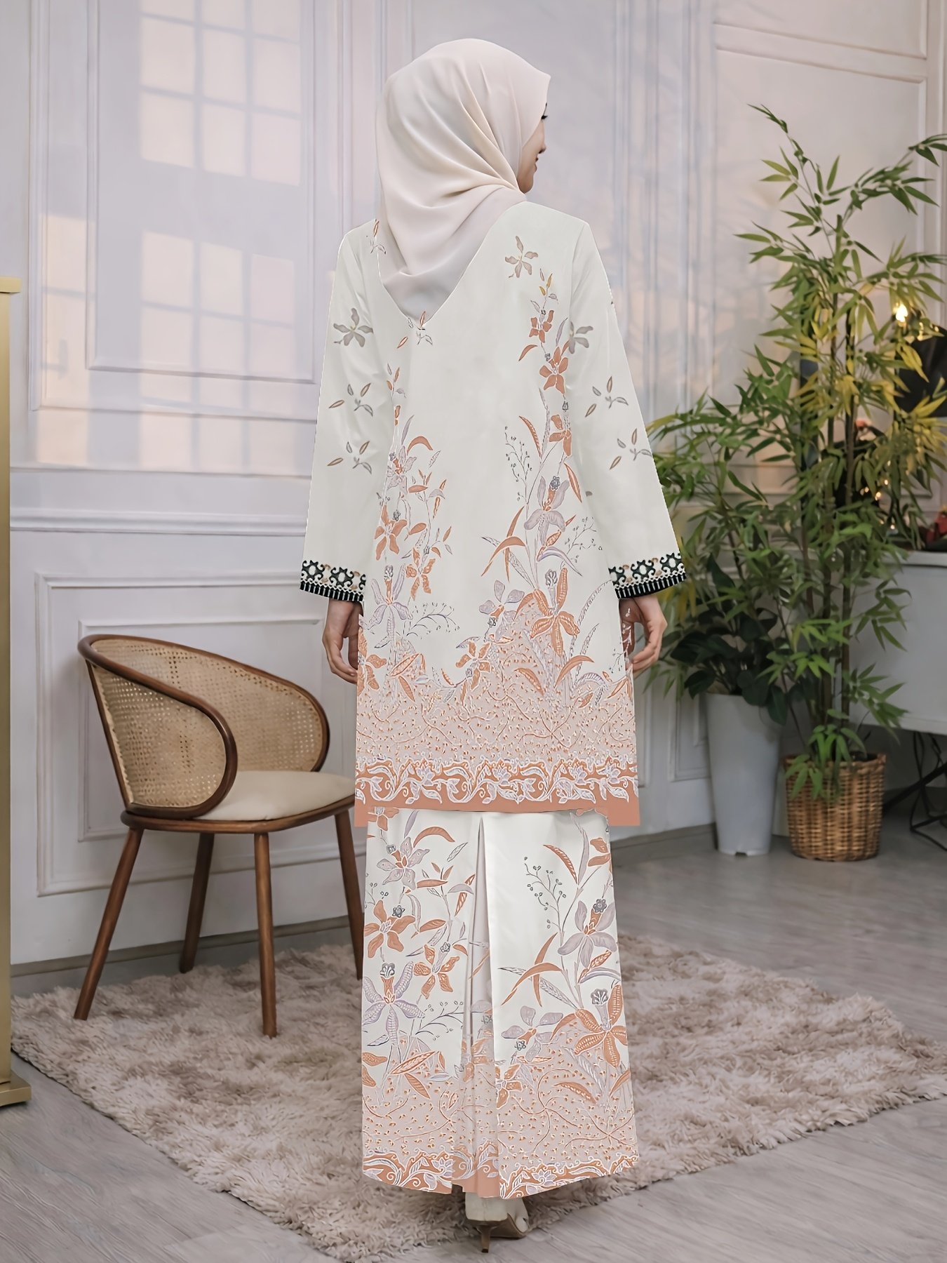 Modern Elegant Exclusive Raya Baju Kurung 2026 Batik Printed Ironless Moss Crepe Set