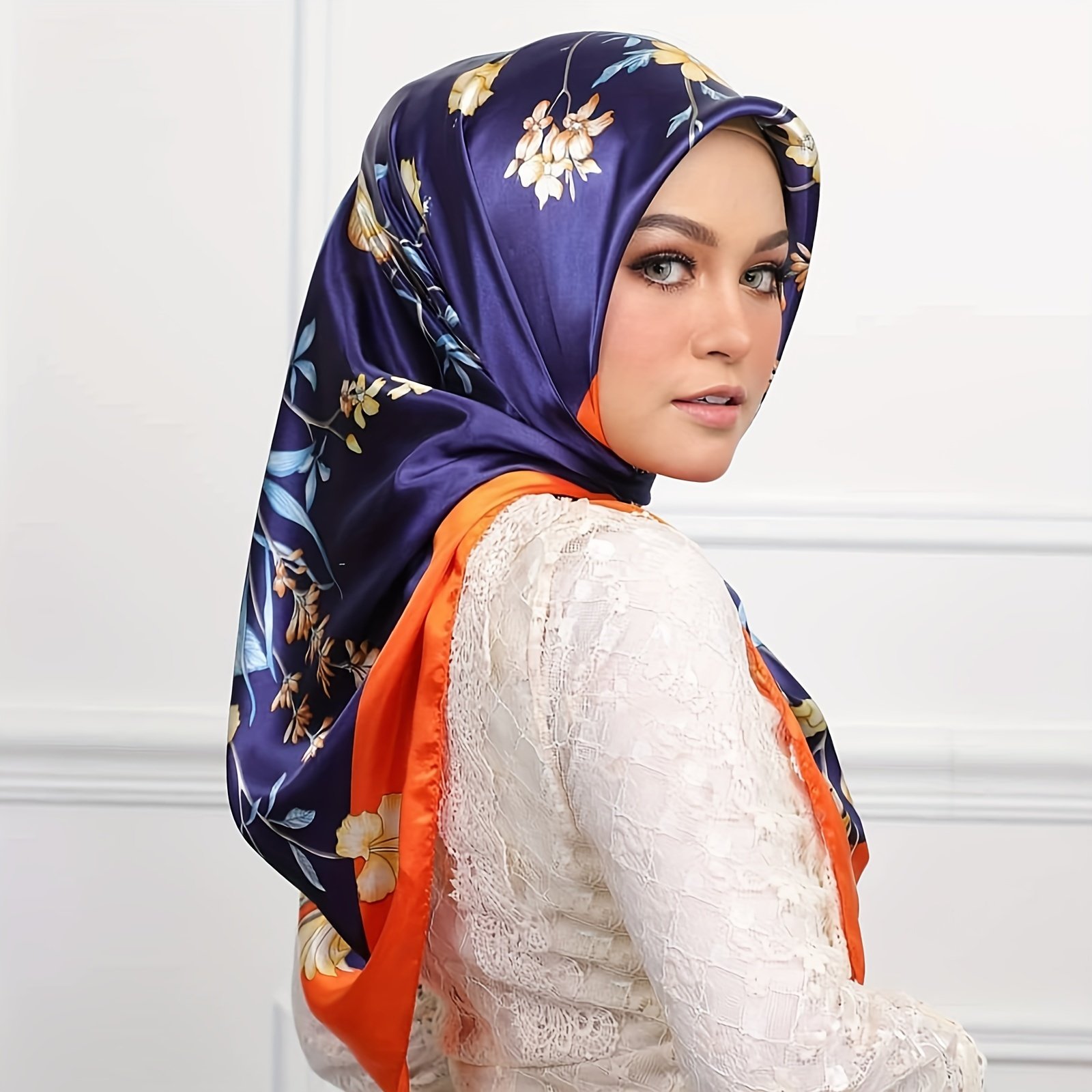 90x90cm Square Warm Shawl Headscarf Outdoor Neck Scarf for Women