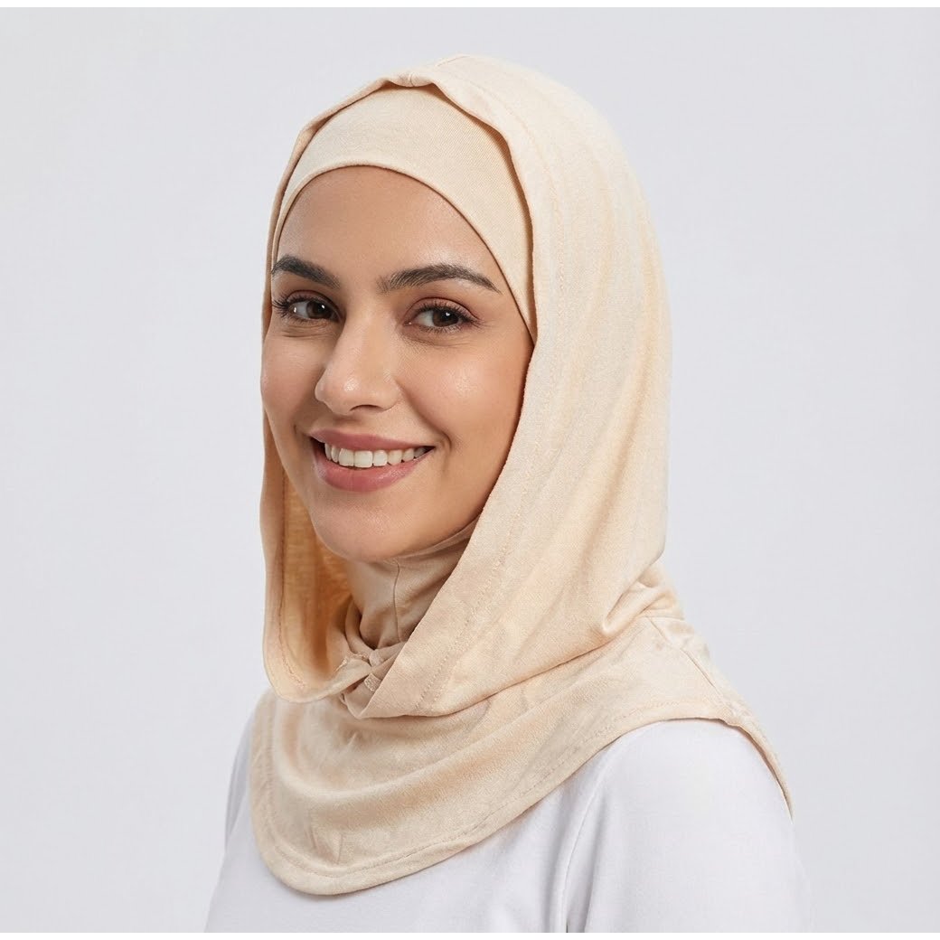 Elegant Double-Layer Hooded Headscarf Comfortable Ramadan & Eid Muslimah Hijab