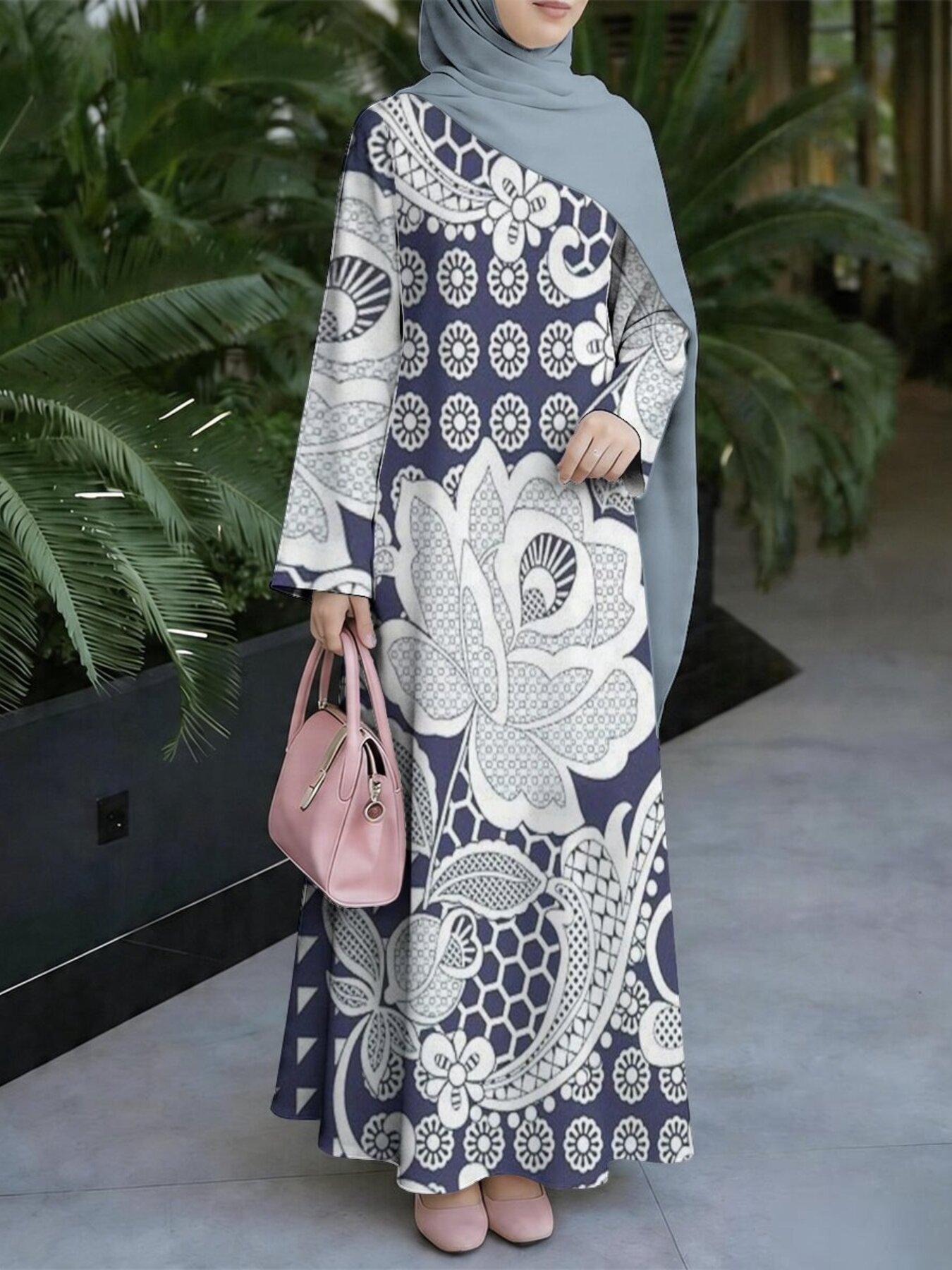 2026 Muslim Robe Style Long Dress Traditional Middle Eastern Muslimah Fashion