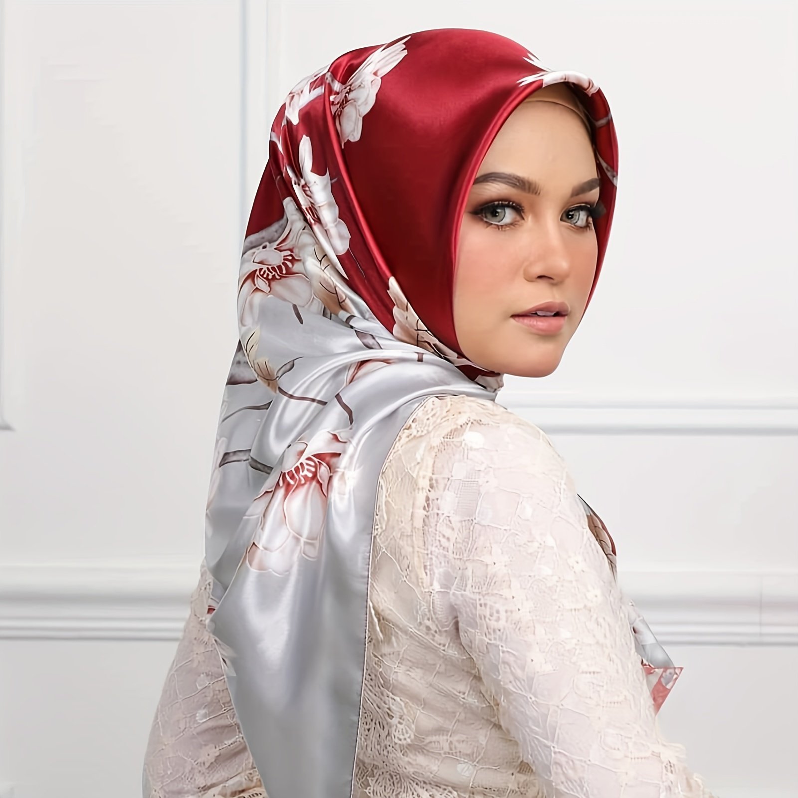 90x90cm Square Warm Shawl Headscarf Outdoor Neck Scarf for Women