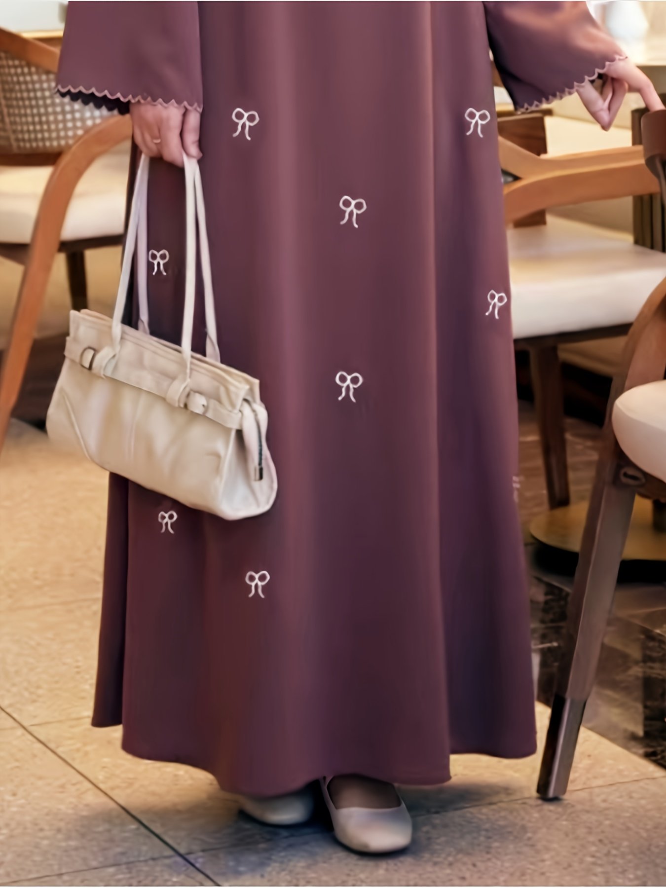 Middle Eastern Embroidered Long Sleeve Dress Retro Loose Muslimah Long Skirt