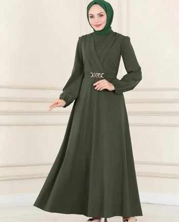 Chic Long Sleeve Abaya Dress with Belt Elegant Muslimah Modest Fashion for Women