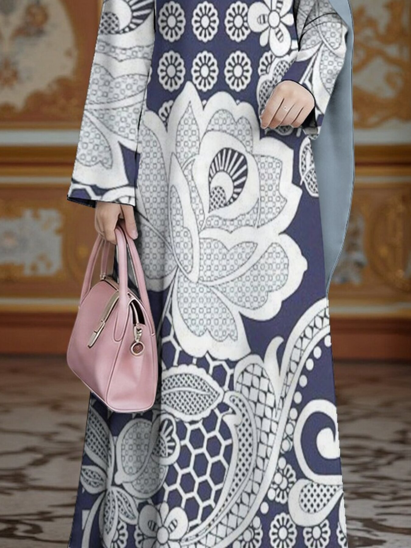 2026 Muslim Robe Style Long Dress Traditional Middle Eastern Muslimah Fashion